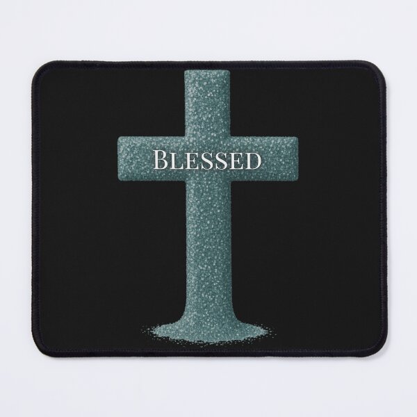 Item preview, "Blessed" on simple cross designed and sold by The Tired Mamma.