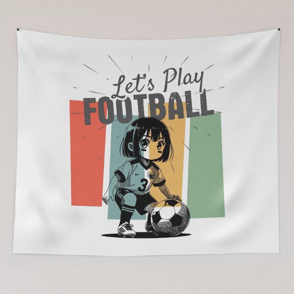 Item preview, Anime Soccer Girl Shirt, Let's Play Football Vintage Tee, Cute Manga Football Aesthetic, Kawaii Sports Fan T-Shirt, Retro Stripe Soccer Jersey Style Graphic designed and sold by E20STUDIO.