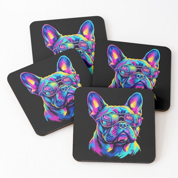 Item preview, Pop Art French Bulldog NYC Sunglasses - Neon Colorful Dog designed and sold by Pfotenfaden.