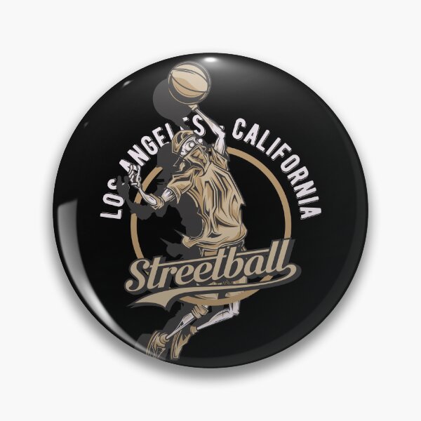 Item preview, Los Angeles California Streetball Basketball Player Vintage Badge Urban Art designed and sold by DERA RAY.