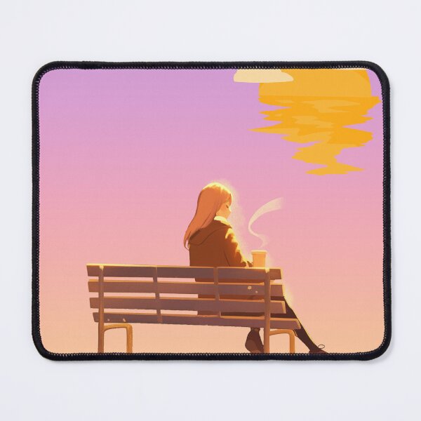 Item preview, Minimalist Girl Sunset Bench Coffee Art designed and sold by E20STUDIO.
