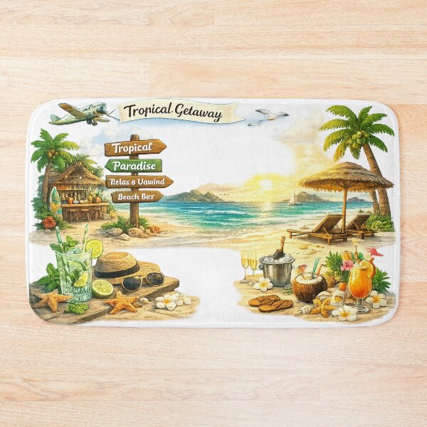 Item preview, Tropical Beach Paradise Wall Art | Coastal Escape Canvas Print | Ocean Vacation Decor designed and sold by Hookesmode.