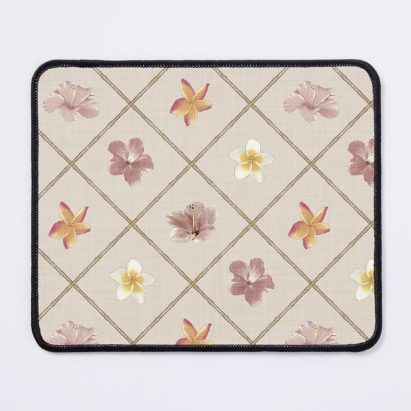Item preview, Bamboo Trellis Lattice with Tropical Hibiscus Plumeria Flowers designed and sold by chrisdembinski.