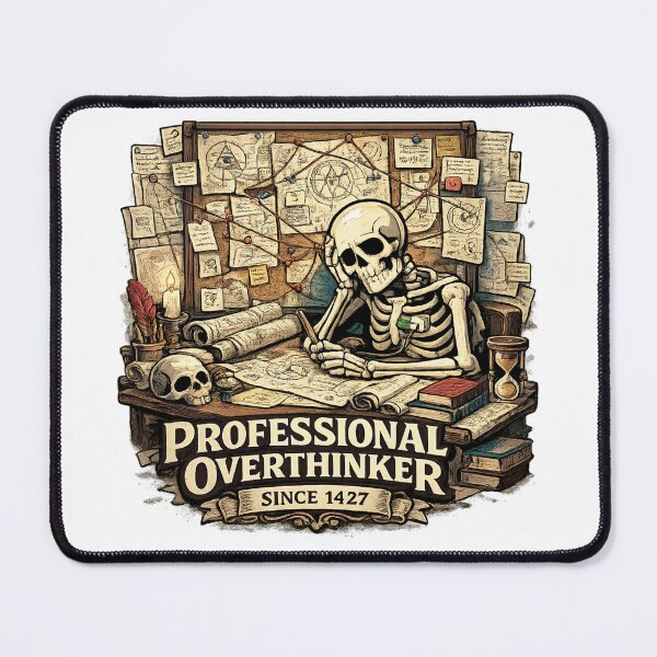 Item preview, Skeleton - Proffesional Overthinker Since 1427 designed and sold by ESSClothing.
