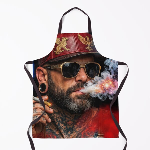 Item preview, Badass Urban Streetwear Skull Tattoo Smoking Man Graphic Tee designed and sold by Cvartstore.