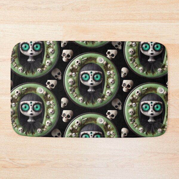 Item preview, Cosmic Coffeehouse Matcha Tea Doll with Bone and Skull Rim designed and sold by LujziWorld.