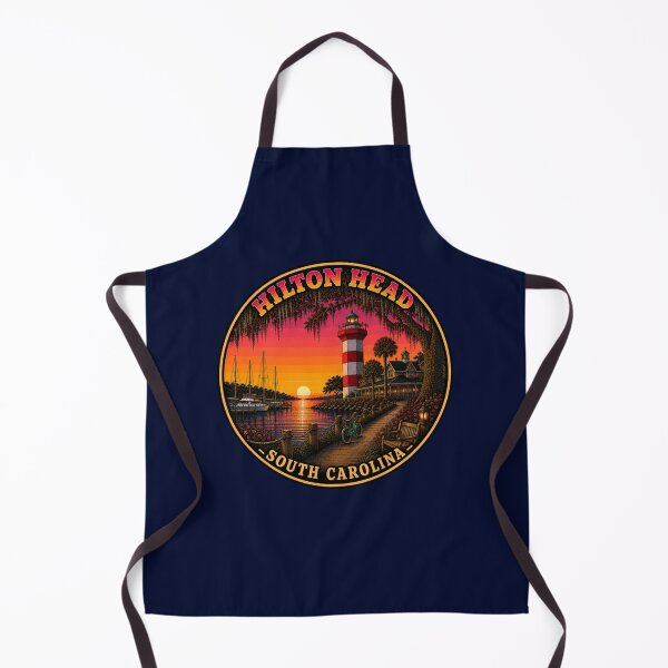 Item preview, Hilton Head Harbor Town Lighthouse Sunset Retro Travel Badge Sticker designed and sold by Swanny's Custom T-shirt and Gift Designs.