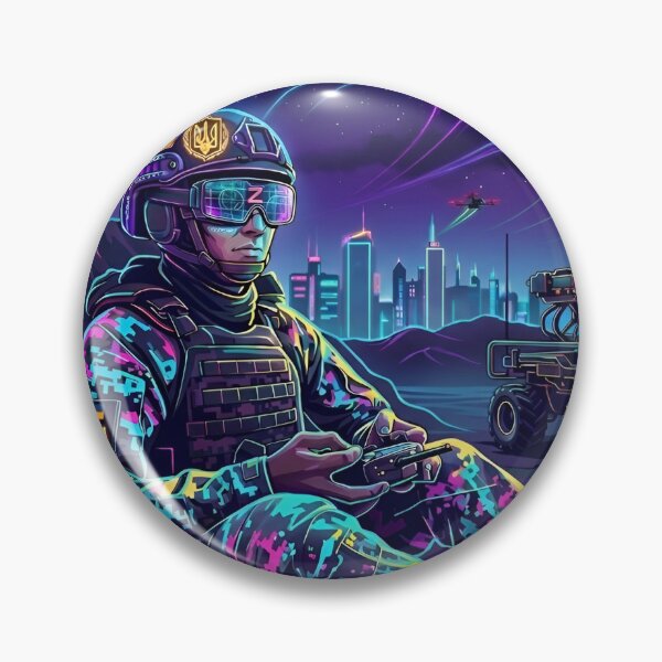 Item preview, Neon Ukrainian Soidier Cyberpunk Warfare  designed and sold by PowerArtUa.