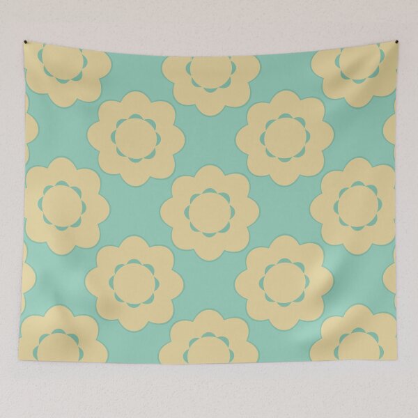 Item preview, Bold Vintage Flower Design in light green designed and sold by StefanStudioArt.
