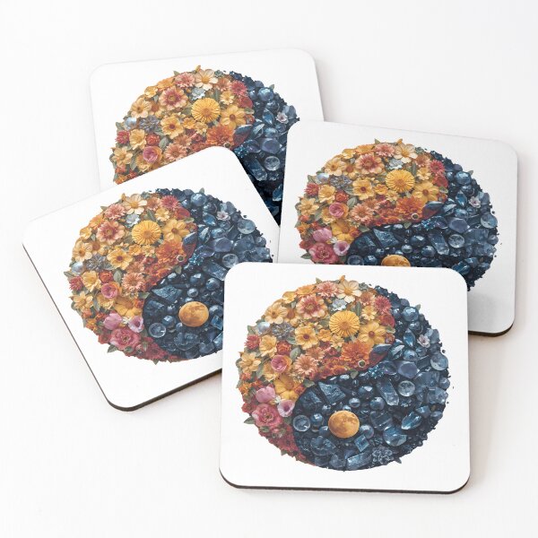 Item preview, Autumn & Crystal Yin Yang: Harvest Moon, Floral Boho Art & Witchy Vibes designed and sold by Melian Vintage.