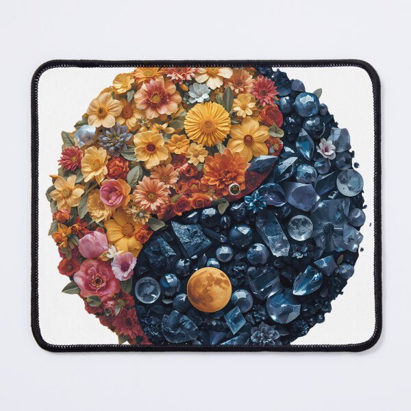 Item preview, Autumn & Crystal Yin Yang: Harvest Moon, Floral Boho Art & Witchy Vibes designed and sold by Melian Vintage.
