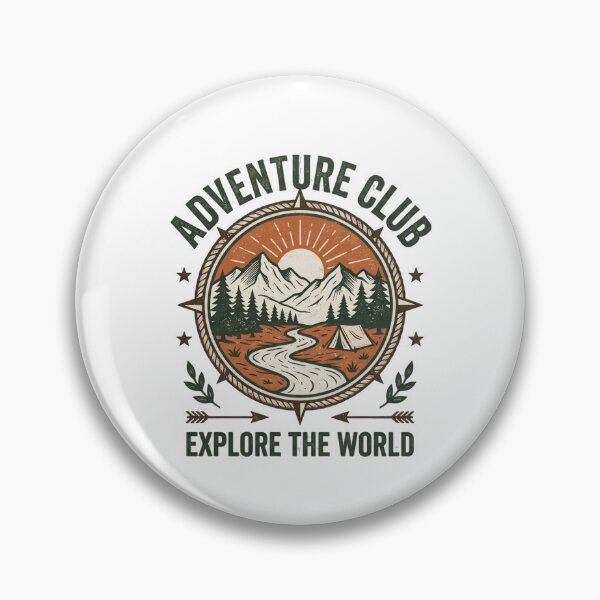 Item preview, Adventure Club Explore The World Retro Badge designed and sold by NovaVesta.