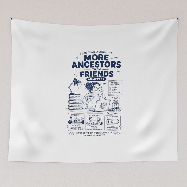 Item preview, More ancestors than friends admitter designed and sold by Peerless-Prime.