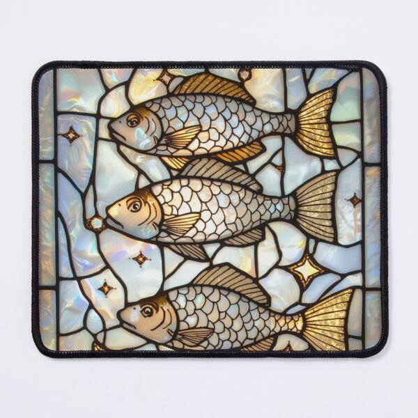 Item preview, Elegant Iridescent Golden Stained Glass Fish designed and sold by BriSher.