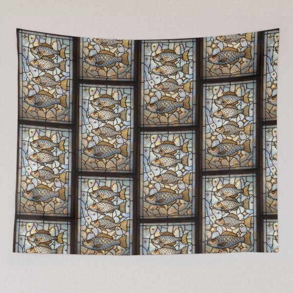 Item preview, Elegant Iridescent Golden Stained Glass Fish designed and sold by BriSher.