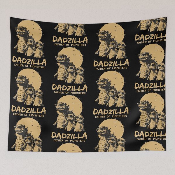Item preview, Dadzilla Father of Monsters Funny Kaiju Dad Vintage Father's Day designed and sold by LokivirArt.