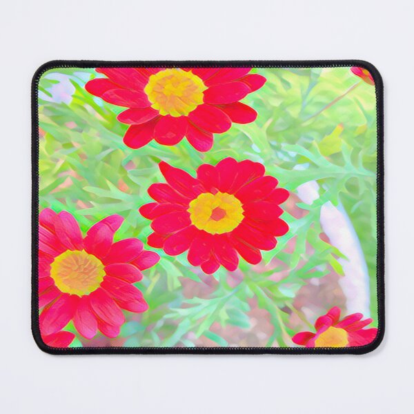 Item preview, Abstract Impressionist Red Marguerite Daisy Garden Digital Art designed and sold by BalkanBloom.