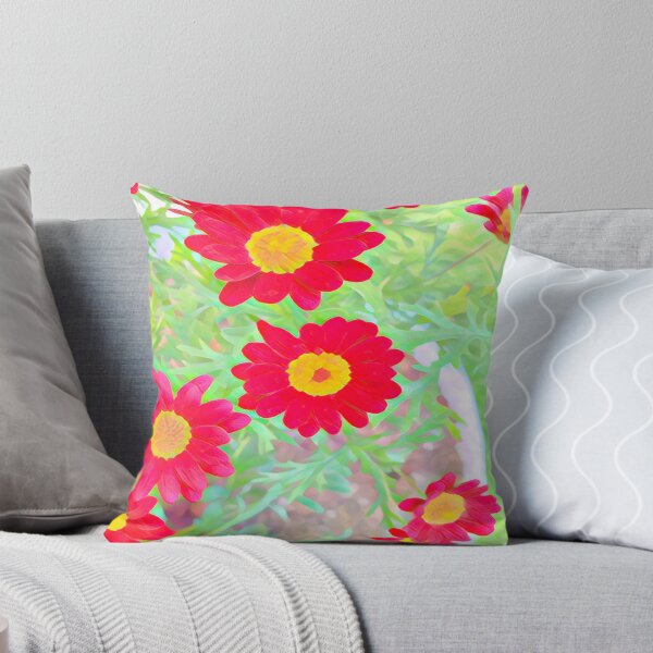 Item preview, Abstract Impressionist Red Marguerite Daisy Garden Digital Art designed and sold by BalkanBloom.