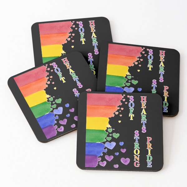 Item preview, Aesthetic LGBTQ+ Pride Hearts Black Background Art designed and sold by E20STUDIO.