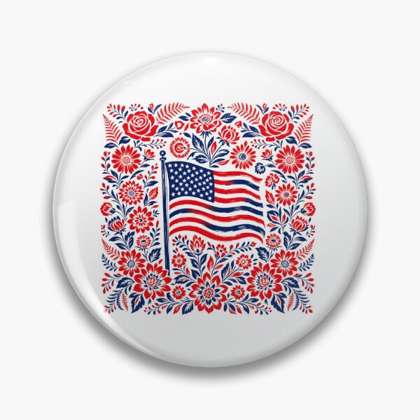 Item preview, Patriotic Floral American Flag - Red White Blue Flowers USA Independence Day designed and sold by CutOutIdols.