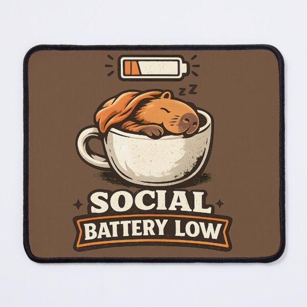 Item preview, Social Battery Low Capybara Coffee Mug Shirt Funny Introvert Humor Retro T-Shirt designed and sold by Artistry in Motion by MADsrecreation.