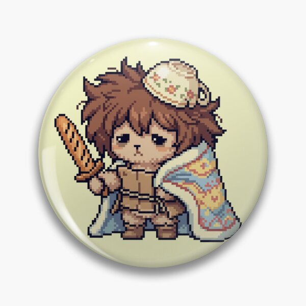 Item preview, Chibi Cat Warrior with Floral Shield and Wooden Club — Cute Fantasy Adventure Art designed and sold by Matilda Pixel.