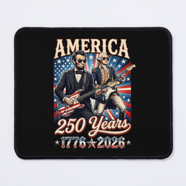 Item preview, George Washington Abraham Lincoln Playing Guitar America 250 Years 1776-2026 Patriotic designed and sold by LokivirArt.