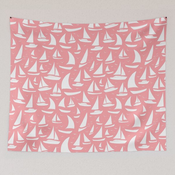 Item preview, Sailing Boats and Yachts | Pink and White Nautical Pattern designed and sold by CreativeBridge.