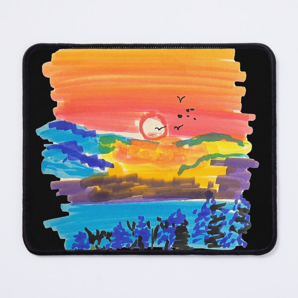 Item preview, Aesthetic Handrawn Brush Pen Painting of Sunset designed and sold by sheikhadesign1.
