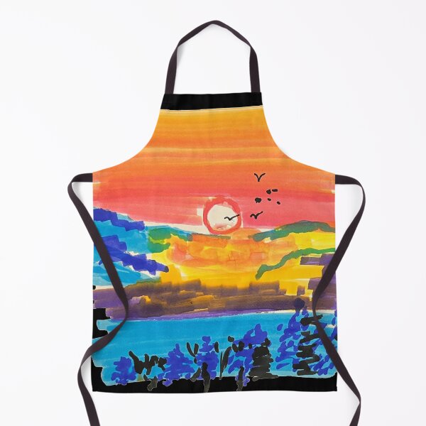 Item preview, Aesthetic Handrawn Brush Pen Painting of Sunset designed and sold by sheikhadesign1.