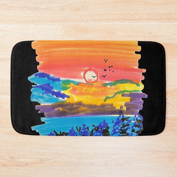 Item preview, Aesthetic Handrawn Brush Pen Painting of Sunset designed and sold by sheikhadesign1.