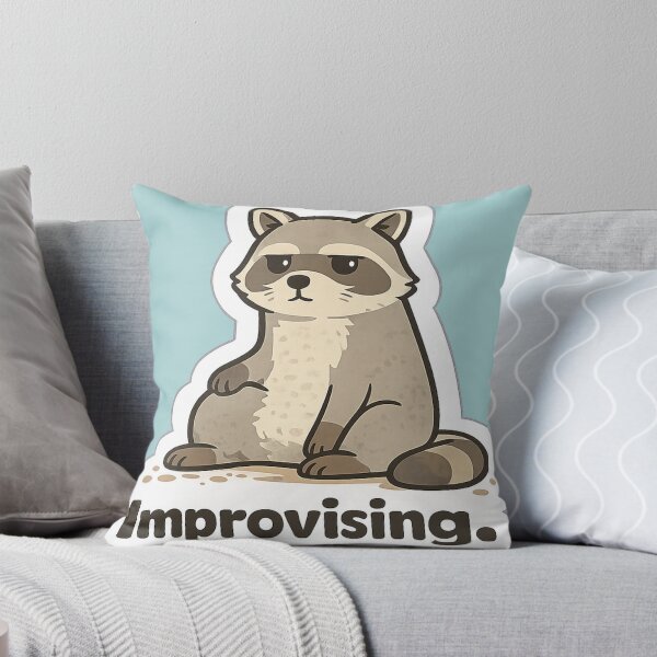 Item preview, Improvising. Raccoon Meme | Deadpan Animal Sticker Design designed and sold by BabyStark.