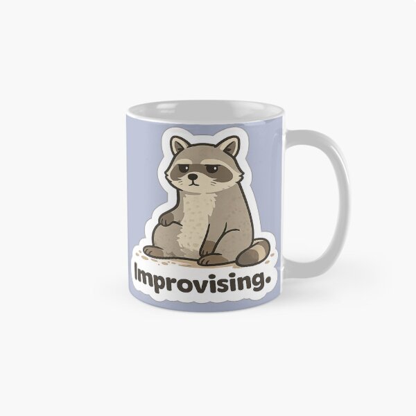 Item preview, Improvising. Raccoon Meme | Deadpan Animal Sticker Design designed and sold by BabyStark.