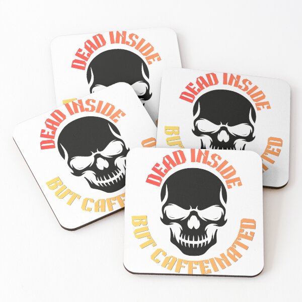 Item preview, Dead Inside But Caffeinated Funny Skull Coffee Loverh designed and sold by DoodleIntricate.