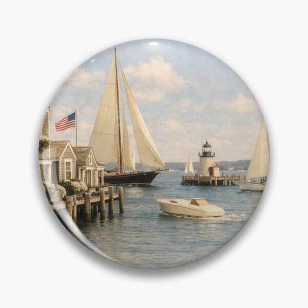 Item preview, Summer in Nantucket, 1958 | Vintage Coastal Harbor Art designed and sold by Ve state official.