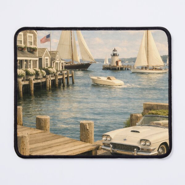 Item preview, Summer in Nantucket, 1958 | Vintage Coastal Harbor Art designed and sold by Ve & Co.