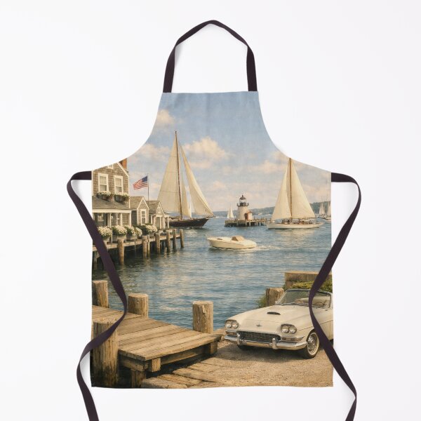 Item preview, Summer in Nantucket, 1958 | Vintage Coastal Harbor Art designed and sold by Ve & Co.