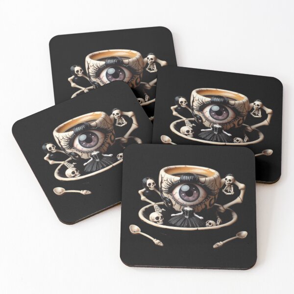 Item preview, Cosmic Coffeehouse Giant Eye Goth Cup with Skeleton Handles designed and sold by LujziWorld.