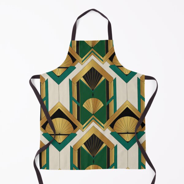 Item preview, Elegant Art Deco Fan Pattern | Gold Teal Geometric Seamless Repeat designed and sold by Midnight Veil Designs.