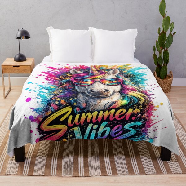 Item preview, Summer Vibes Unicorn – Rainbow Sunglasses Color Splash T-Shirt Design designed and sold by GooniSL.