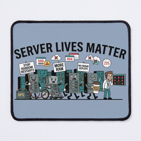 Item preview, Server Lives Matter Funny DevOps Sysadmin IT Protest Design designed and sold by Mladen Rudonja Studio.