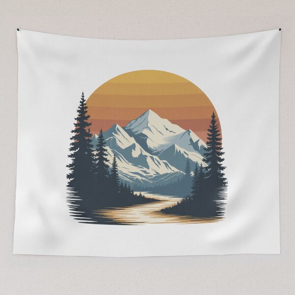 Item preview, Mountain Sunset Reflection – Scenic Wilderness Landscape Art designed and sold by Gabe1983.