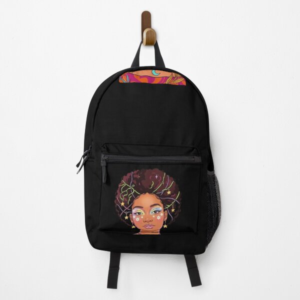 Item preview, Celestial Afro Girl | Stars & Floral Aesthetic designed and sold by Rawafi Art Studio.