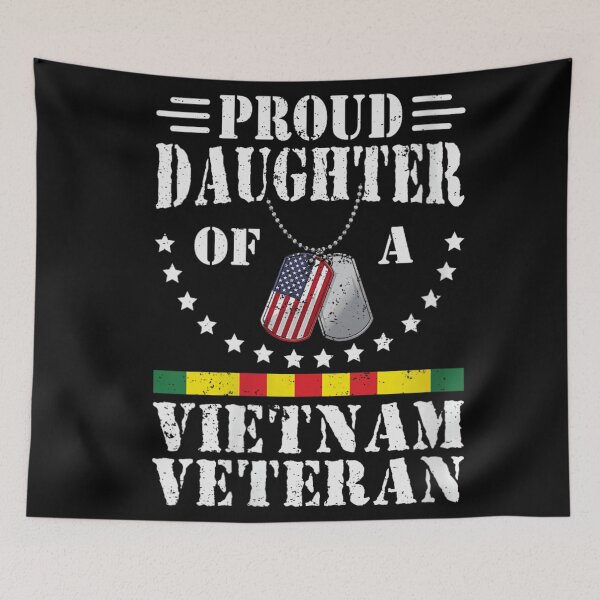 Item preview, Patriotic Proud Daughter Of A Vietnam Veteran American Flag Dog Tags Design designed and sold by MassonCalepon.