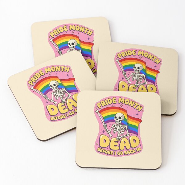 Item preview, Pride Month Dead Before I Go Back In Skeleton Rainbow Flag Graphic  — Funny LGBT Dark Humor  designed and sold by SkTee2k.
