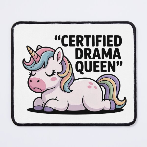 Item preview, Certified Drama Queen Funny Unicorn Shirt designed and sold by Cool-cat-art.