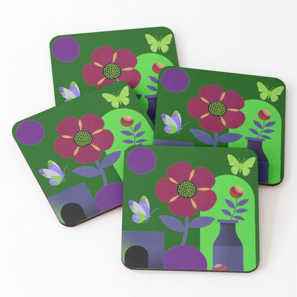 Item preview, Emerald Secret Garden | Contemporary Botanical Butterfly Art Print designed and sold by joycrysstudio.