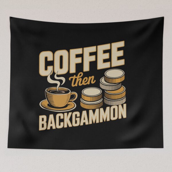 Item preview, Retro Vintage Coffee Then Backgammon Board Game Player Cafe Lover Morning Routine designed and sold by StuZabine.