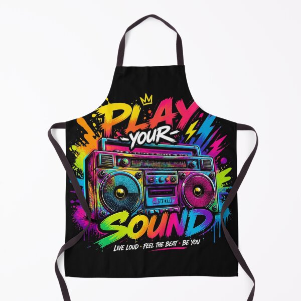 Item preview, Play Your Sound Retro Boombox - Neon Graffiti Splatter Hip Hop Art designed and sold by AgnesB77.
