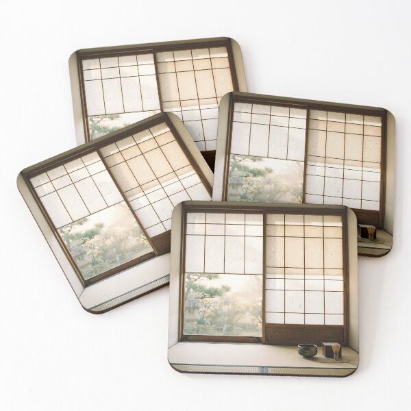 Item preview, Dawn Light Through Shoji Screen | Japanese Wabi-Sabi Art | Zen Interior Minimalist Print designed and sold by KUZU-NOHA.